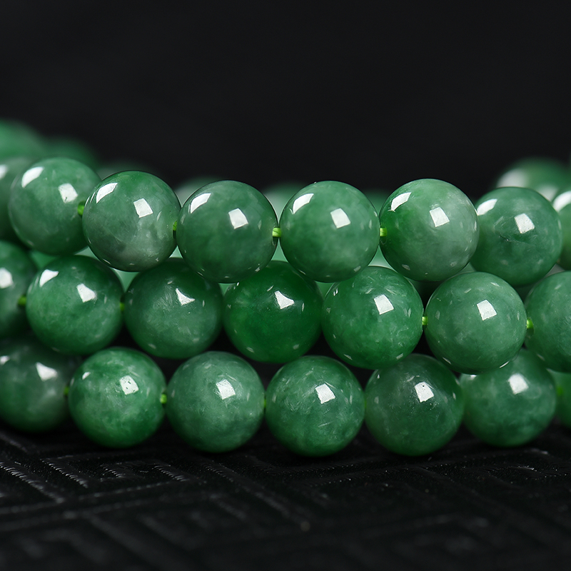 天然糯种灰绿翡翠项链-红掌柜