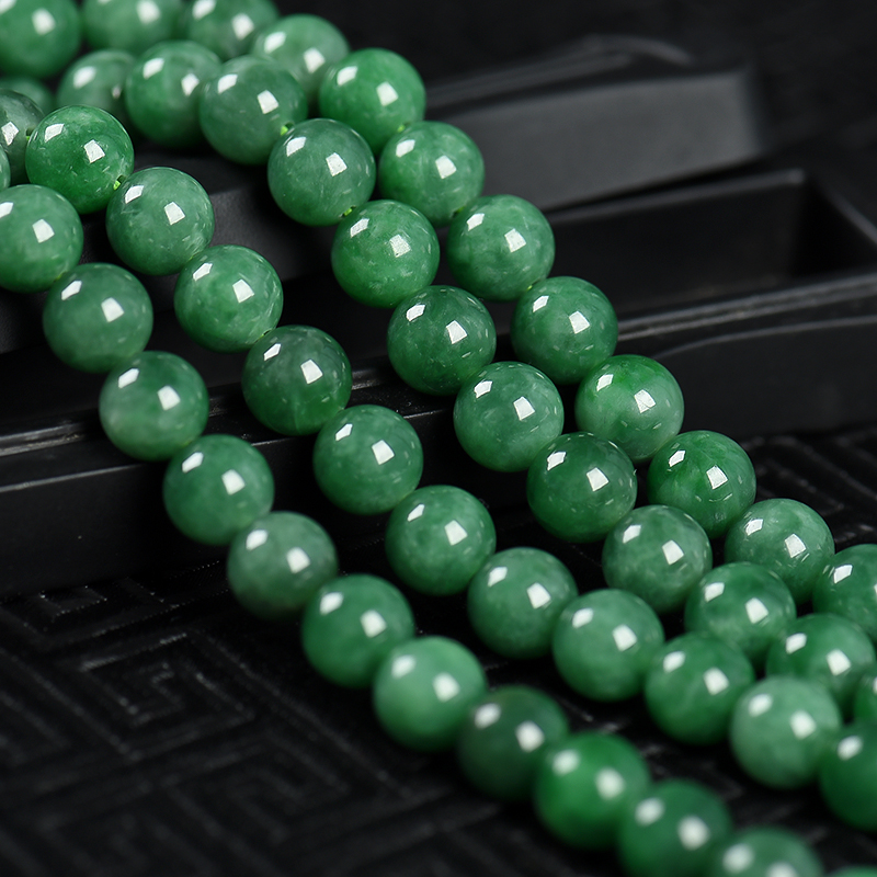 缅甸天然糯种翡翠项链-红掌柜