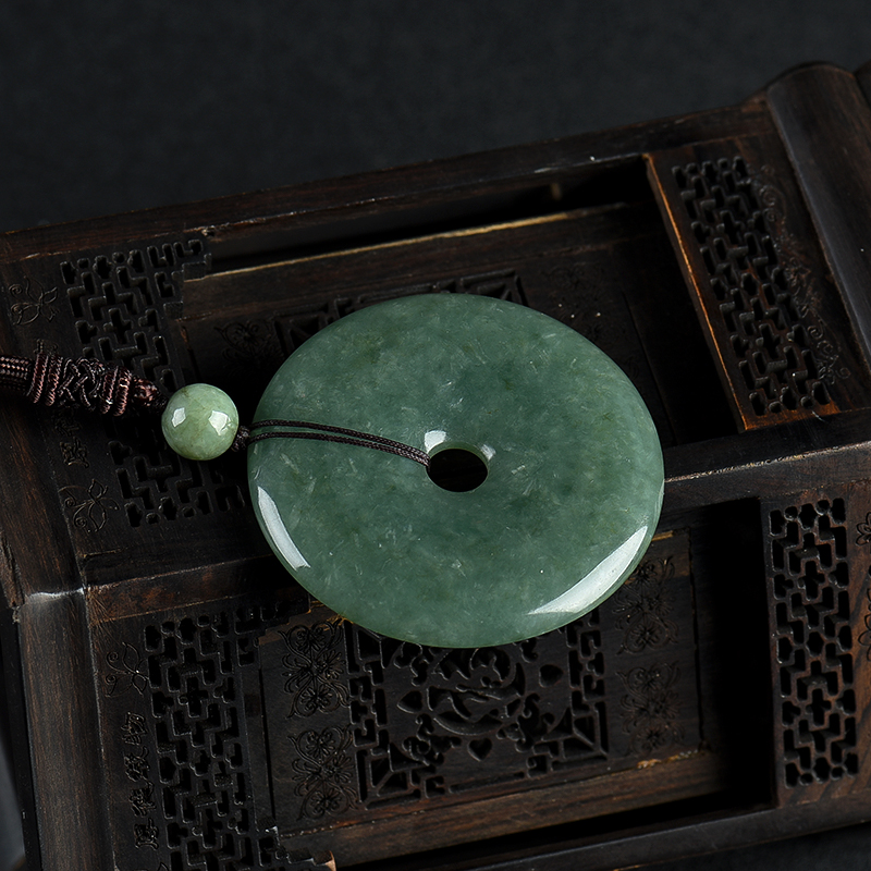 糯种深绿翡翠平安扣-红掌柜