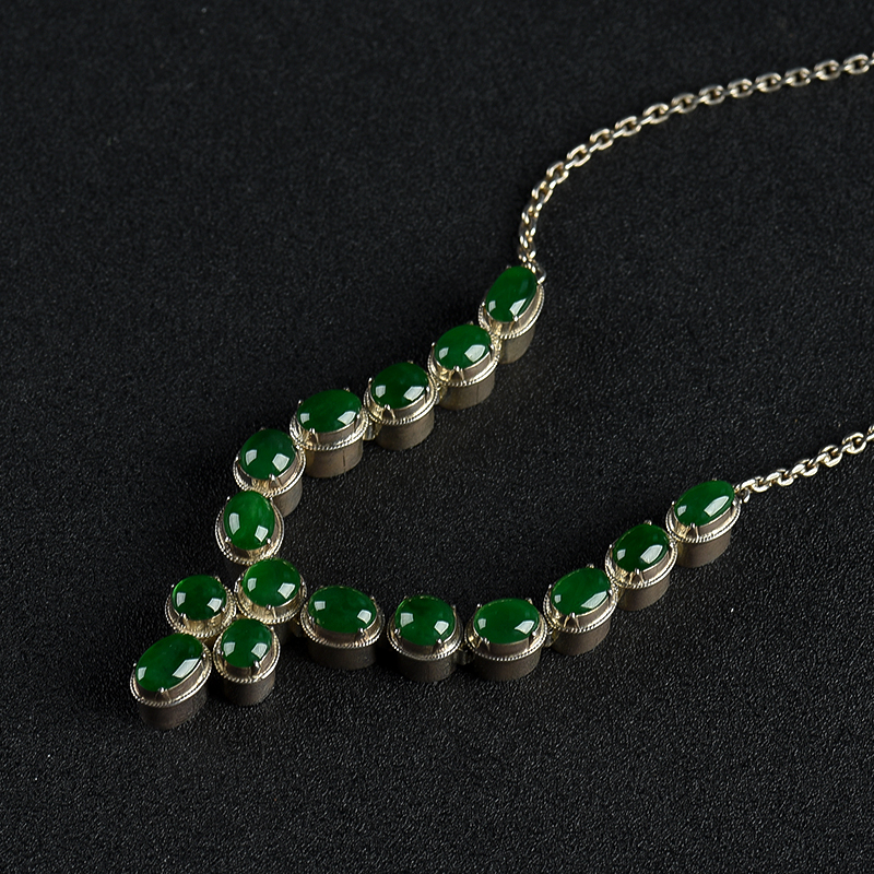 翡翠蛋面项链-红掌柜