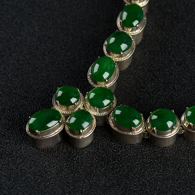 糯种翡翠项链-红掌柜