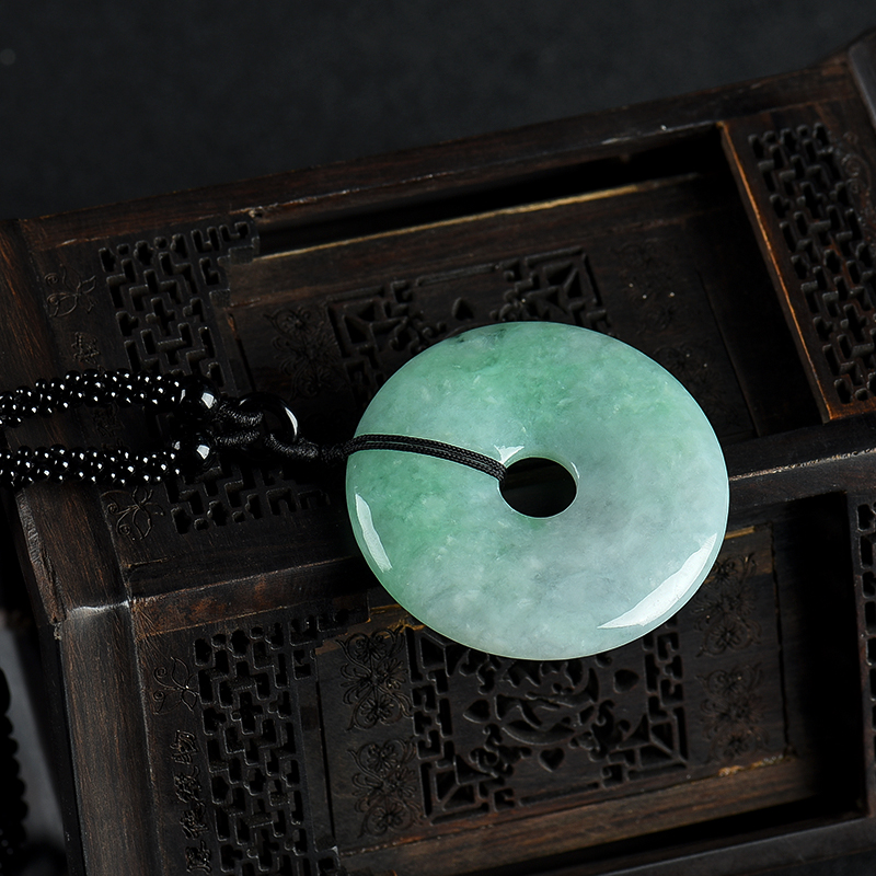 豆种豆绿翡翠平安扣-红掌柜