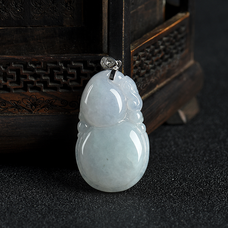 糯种翡翠葫芦吊坠-红掌柜