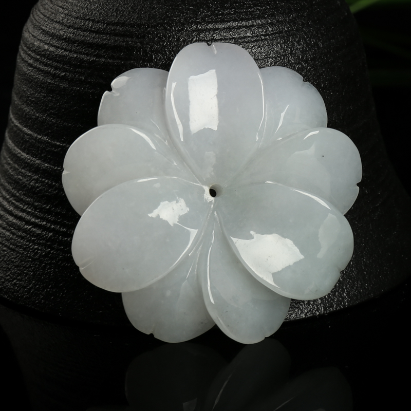 缅甸翡翠花吊坠-红掌柜