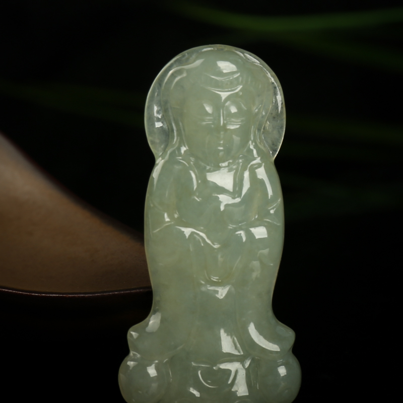 缅甸翡翠观音吊坠-红掌柜
