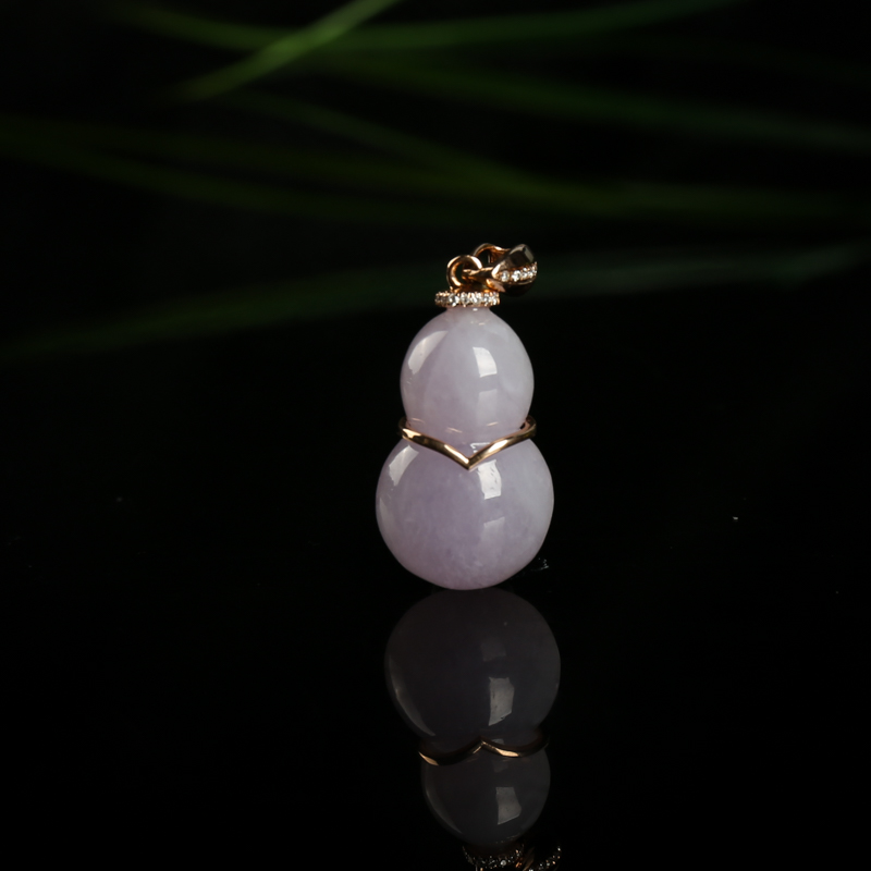 18k糯种紫罗兰翡翠葫芦吊坠-红掌柜