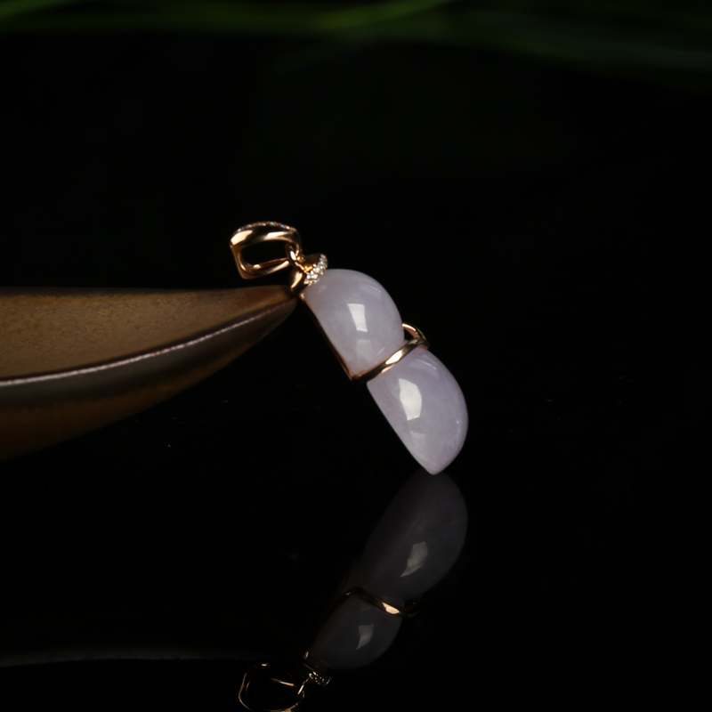 18k糯种紫罗兰翡翠吊坠-红掌柜