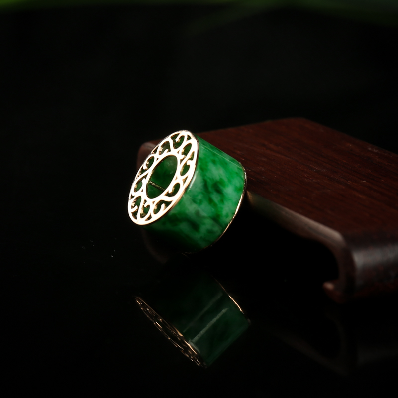 18k糯种翡翠路路通吊坠-红掌柜