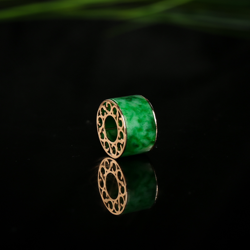 缅甸翡翠路路通吊坠-红掌柜