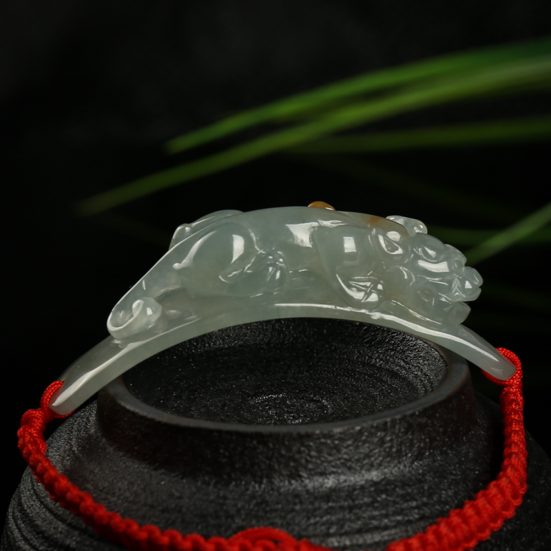 缅甸翡翠貔貅手牌-红掌柜