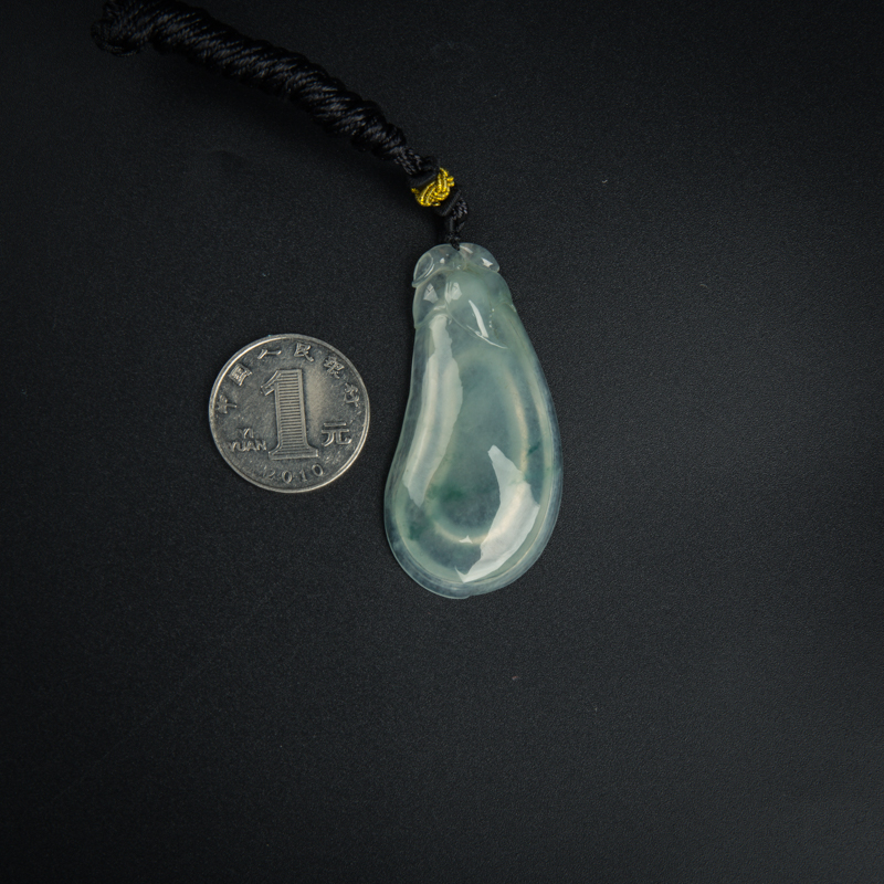 糯冰种飘花翡翠福瓜吊坠-红掌柜