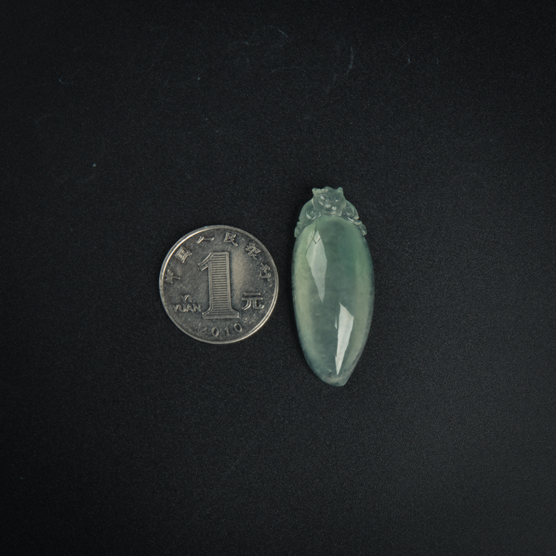 糯冰种飘翠翡翠福寿吊坠-红掌柜