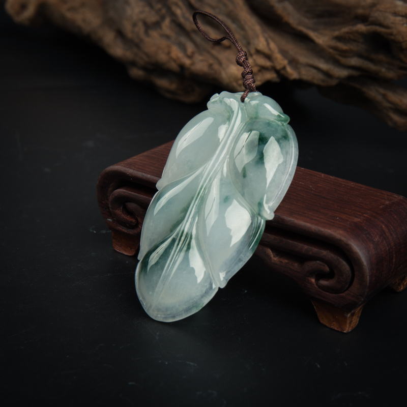 缅甸翡翠金枝玉叶吊坠-红掌柜