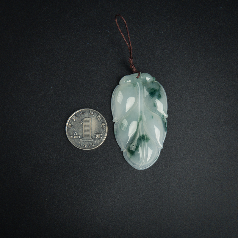 糯种飘花翡翠金枝玉叶吊坠-红掌柜