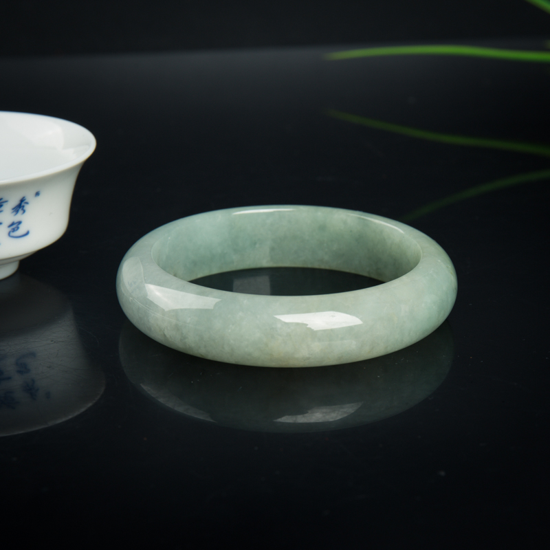 缅甸豆种翡翠手镯-红掌柜