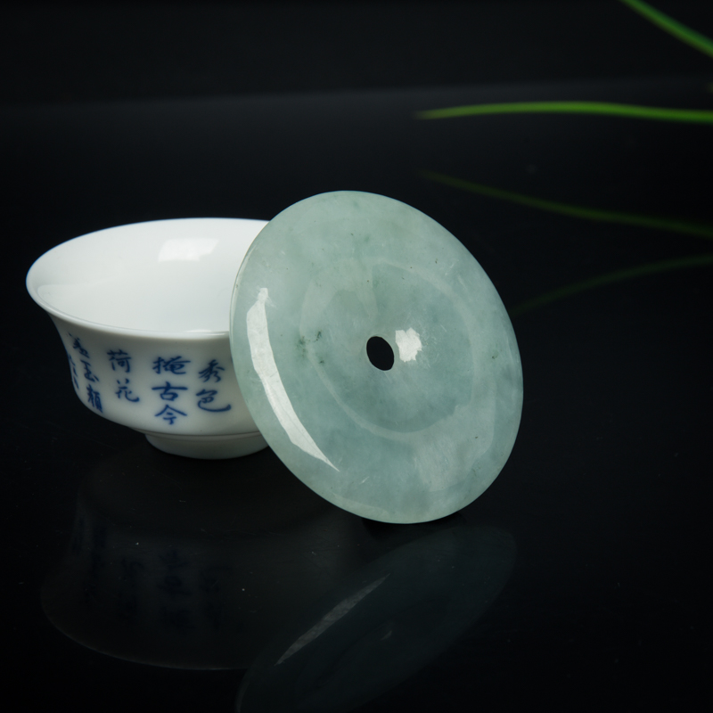 天然缅甸翡翠平安扣吊坠-红掌柜