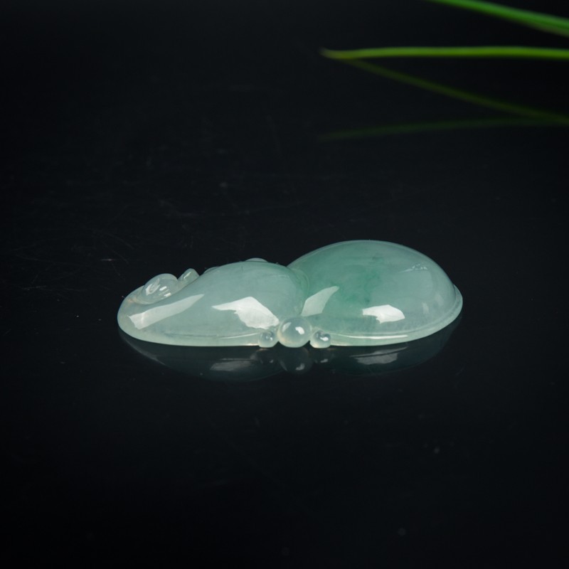 糯冰种天然飘翠翡翠福禄吊坠-红掌柜