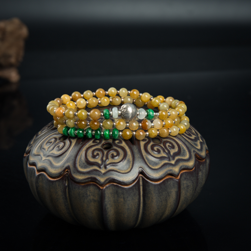 黄翡手串-红掌柜