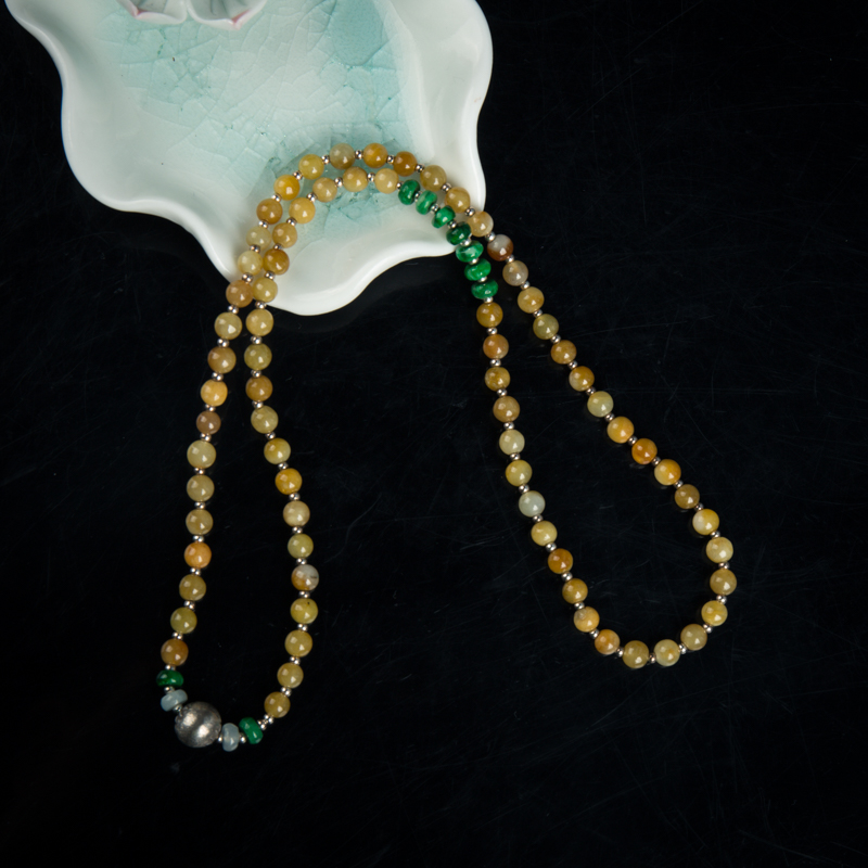 5.1mm糯种黄翡手串-红掌柜