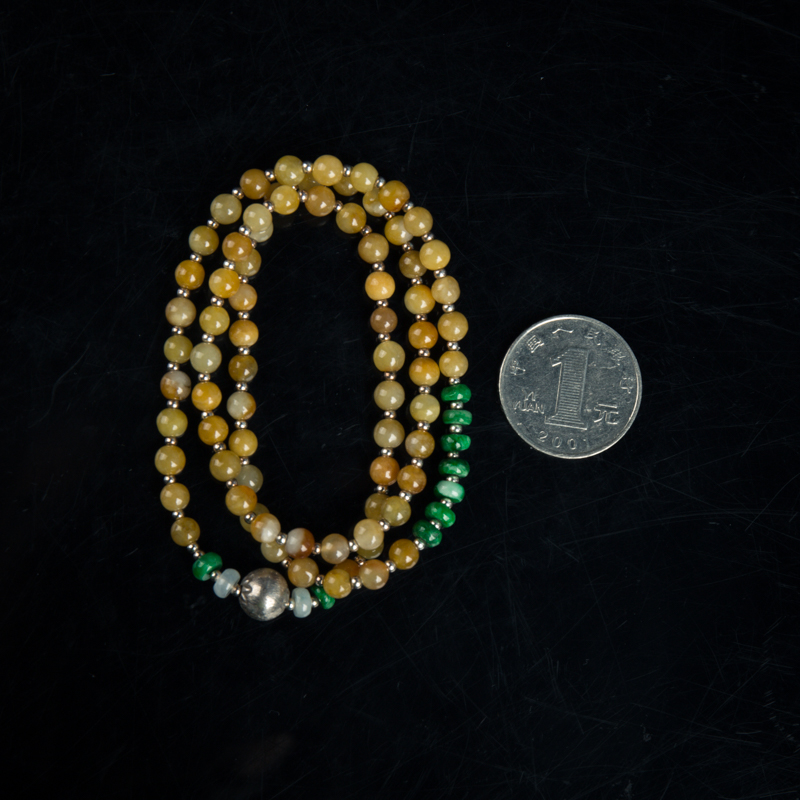 5.1mm糯种黄翡多圈手串-红掌柜