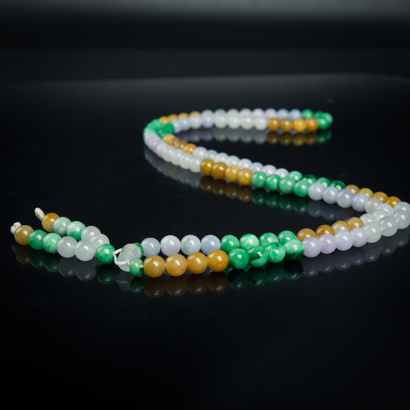 6.9mm天然糯种翡翠108佛珠-红掌柜