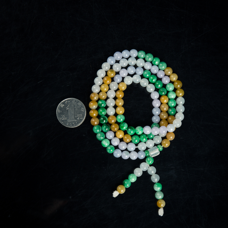 6.9mm糯种翡翠108佛珠-红掌柜