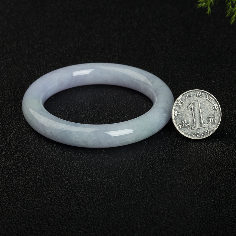 豆种翡翠圆镯-红掌柜