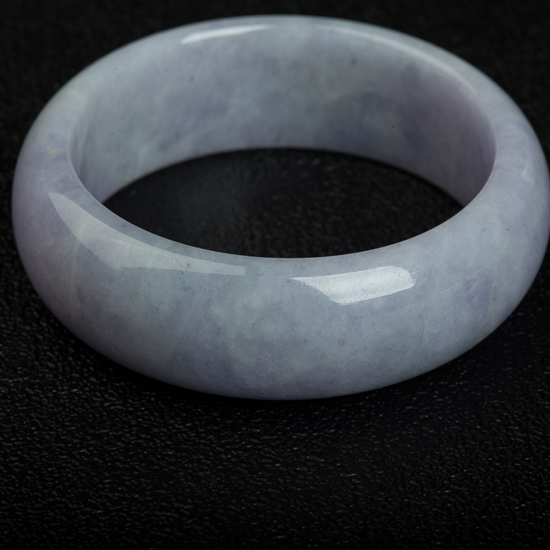 缅甸天然豆种翡翠手镯-红掌柜