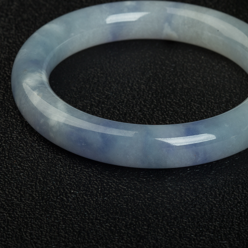 缅甸蓝紫翡翠圆镯-红掌柜