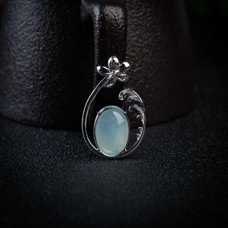 糯冰种翡翠花开富贵吊坠-红掌柜