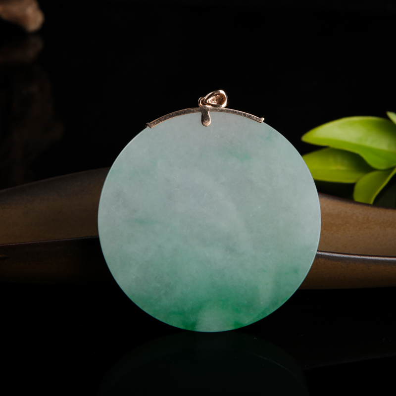 飘翠翡翠无事牌吊坠-红掌柜