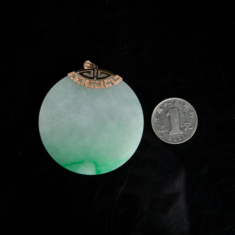 天然翡翠无事牌吊坠-红掌柜