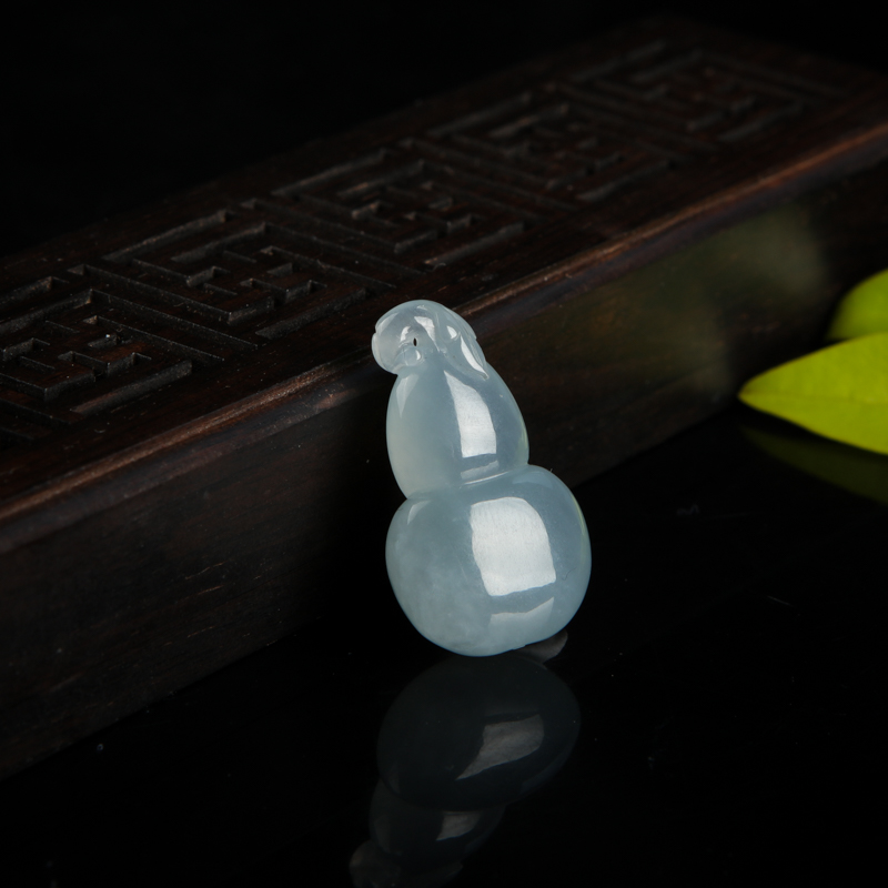 蓝绿翡翠葫芦吊坠-红掌柜