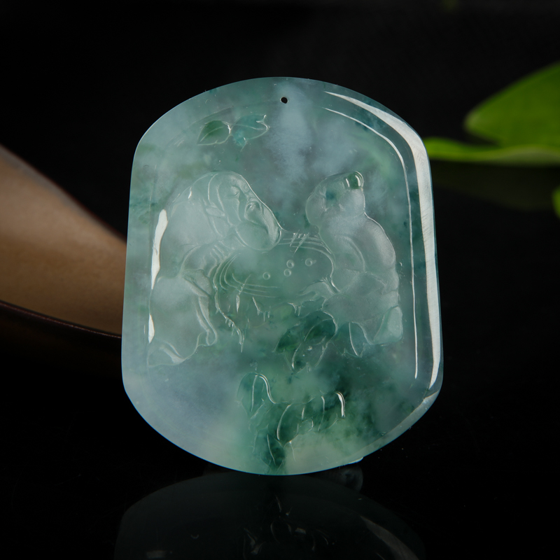 翡翠琴棋书画套装吊坠-红掌柜