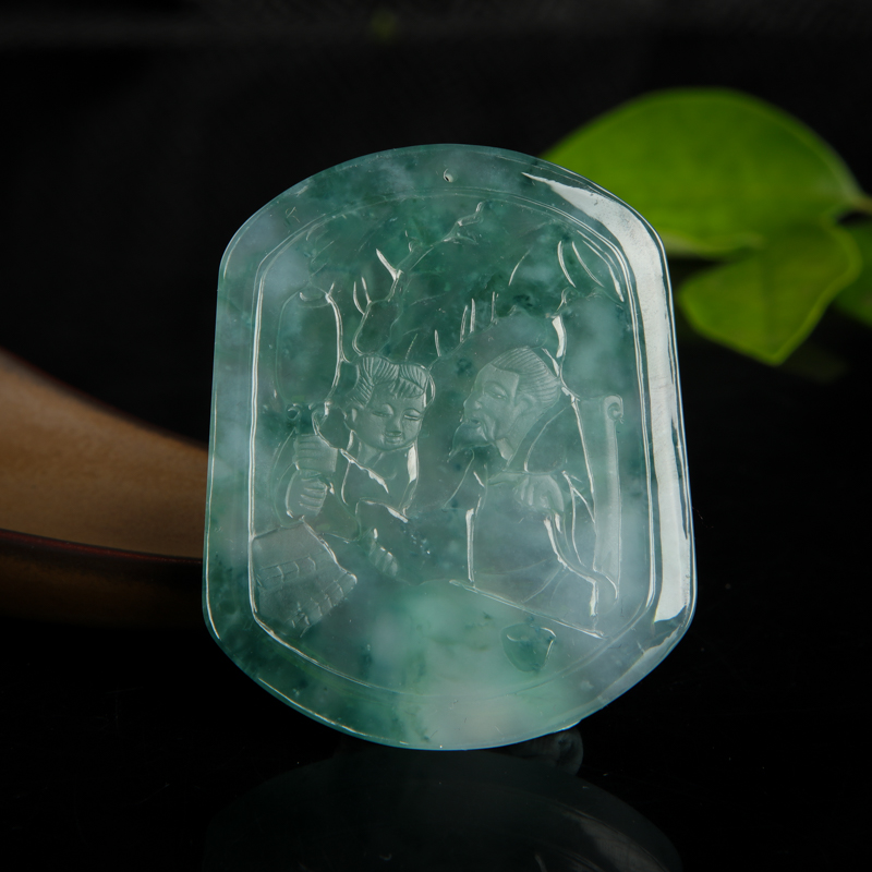 糯冰种飘花翡翠琴棋书画-红掌柜