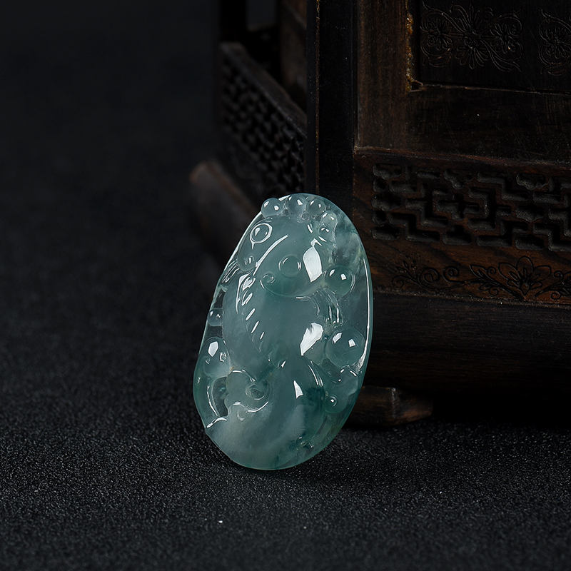 飘花翡翠金玉满堂吊坠-红掌柜