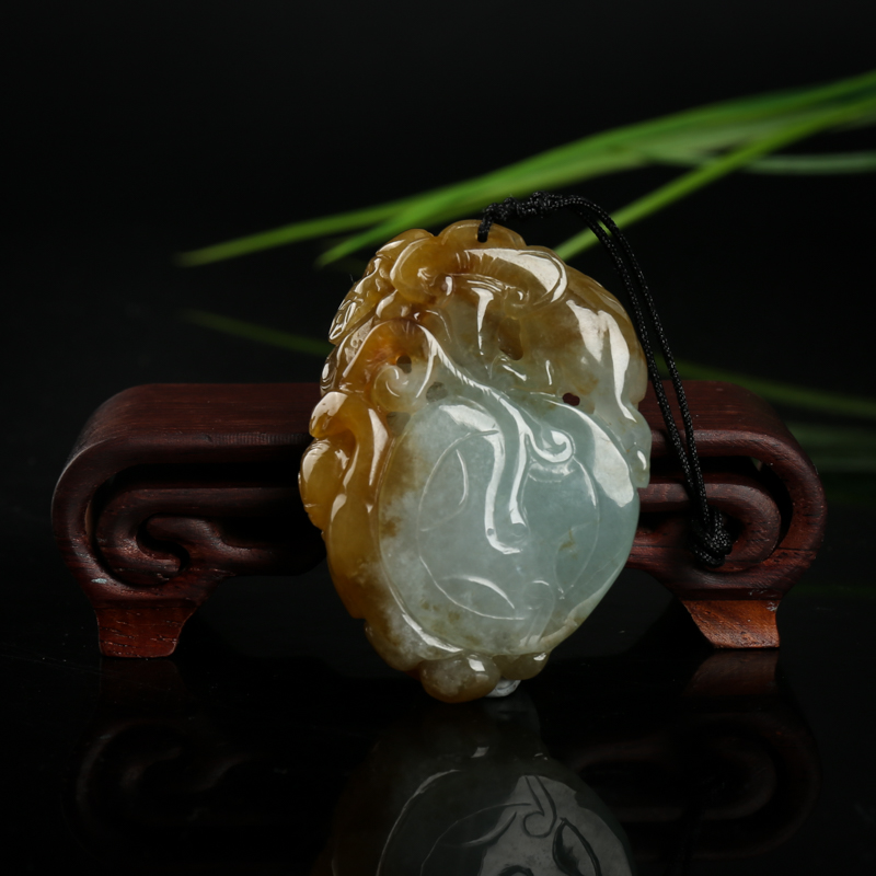 黄翡王侯将相吊坠-红掌柜