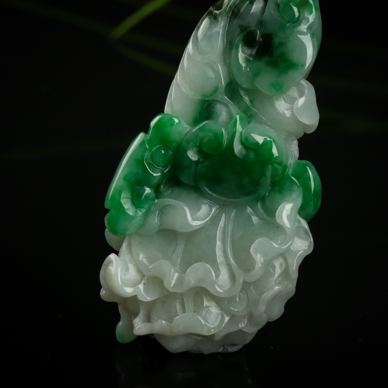 缅甸翡翠百财吊坠-红掌柜