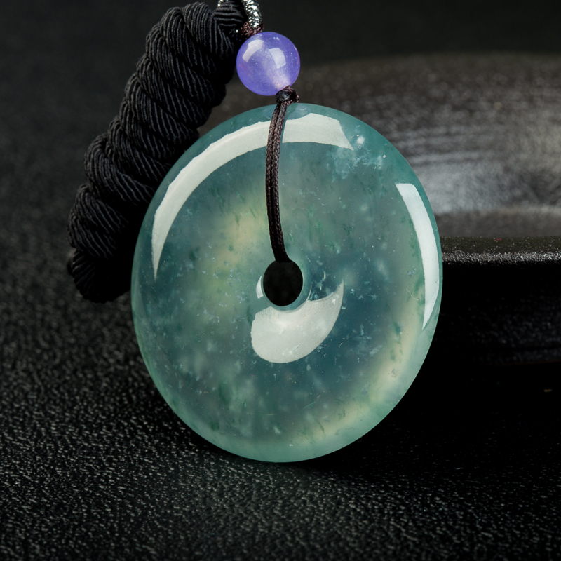 天然缅甸翡翠平安扣吊坠-红掌柜