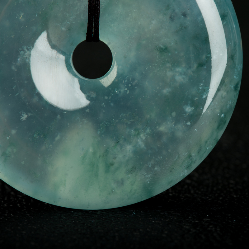 天然缅甸冰种翡翠平安扣吊坠-红掌柜