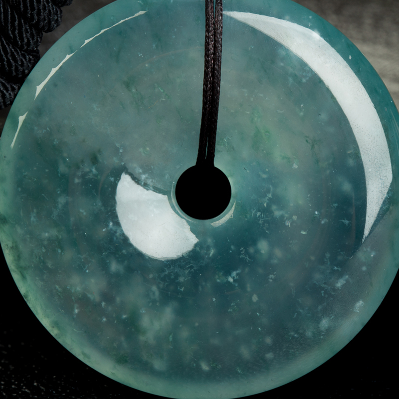 缅甸冰种飘花翡翠平安扣吊坠-红掌柜