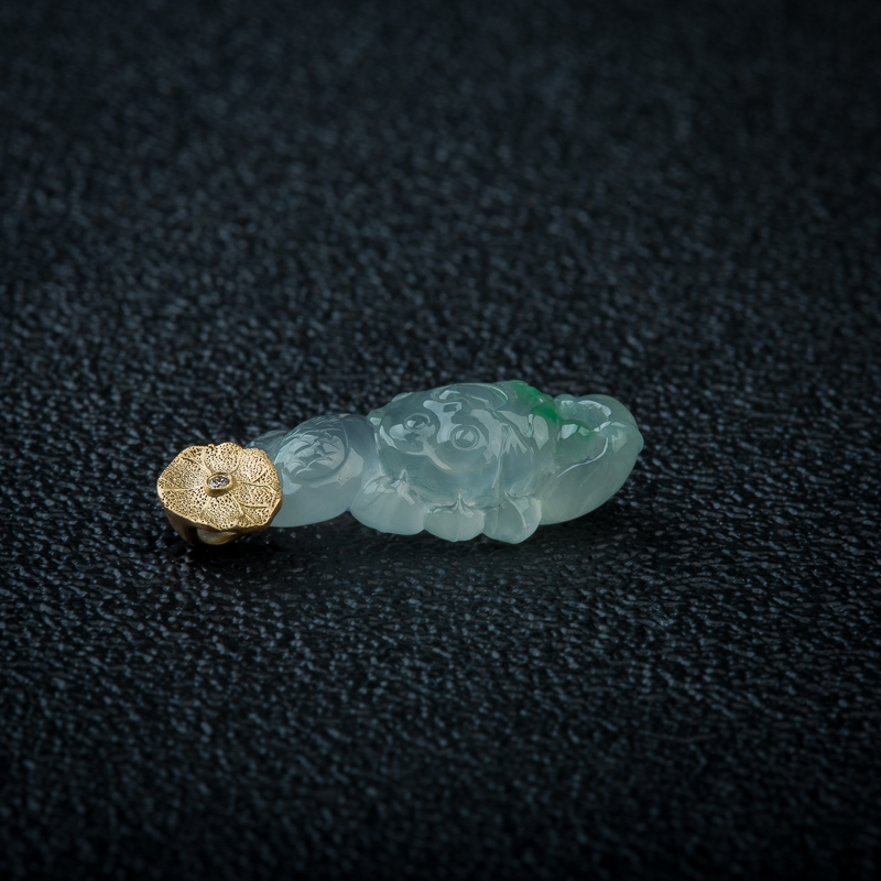 缅甸冰种飘翠翡翠一路联科吊坠-红掌柜