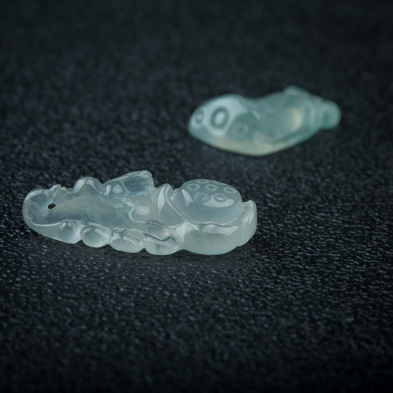 天然缅甸翡翠莲蓬套装吊坠-红掌柜