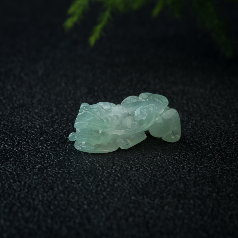 缅甸天然糯冰种晴水翡翠貔貅吊坠-红掌柜