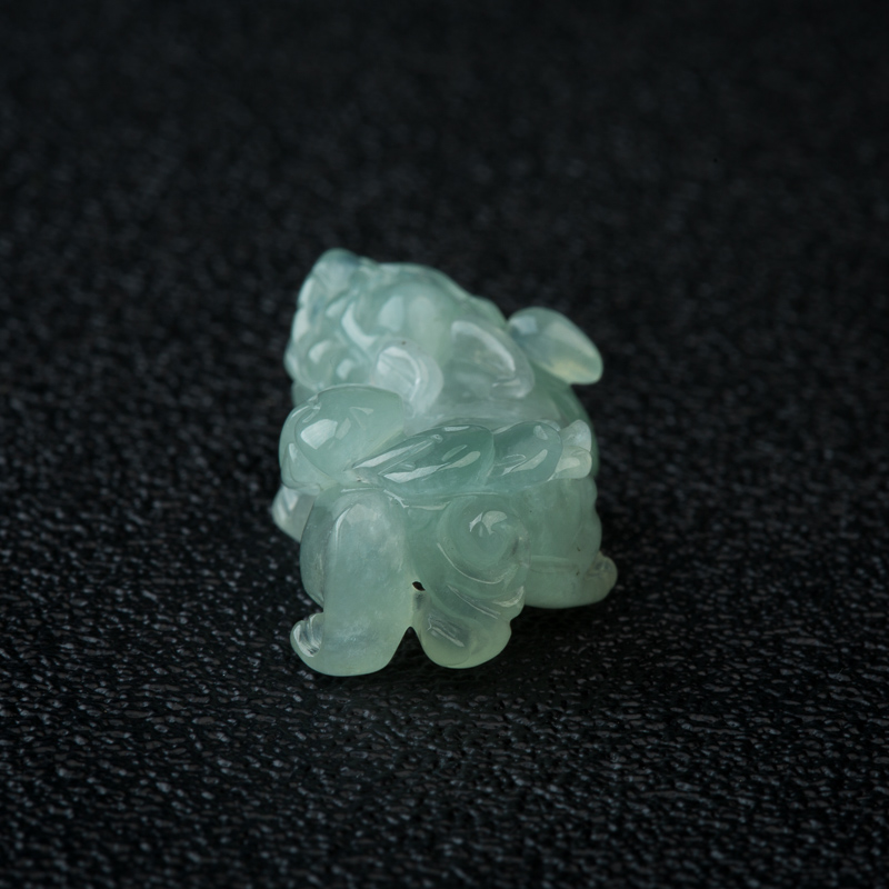 缅甸天然糯冰种翡翠貔貅吊坠-红掌柜