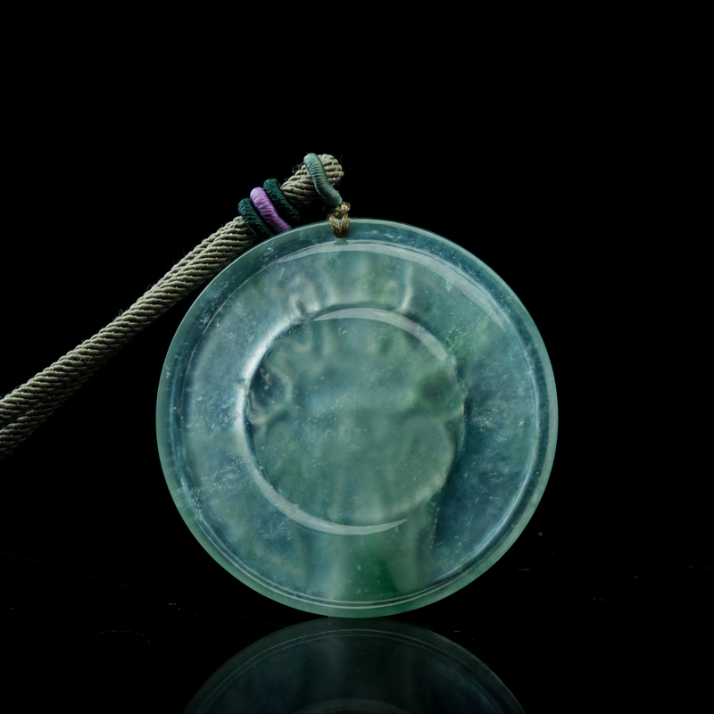 天然缅甸冰种飘翠翡翠吊坠-红掌柜