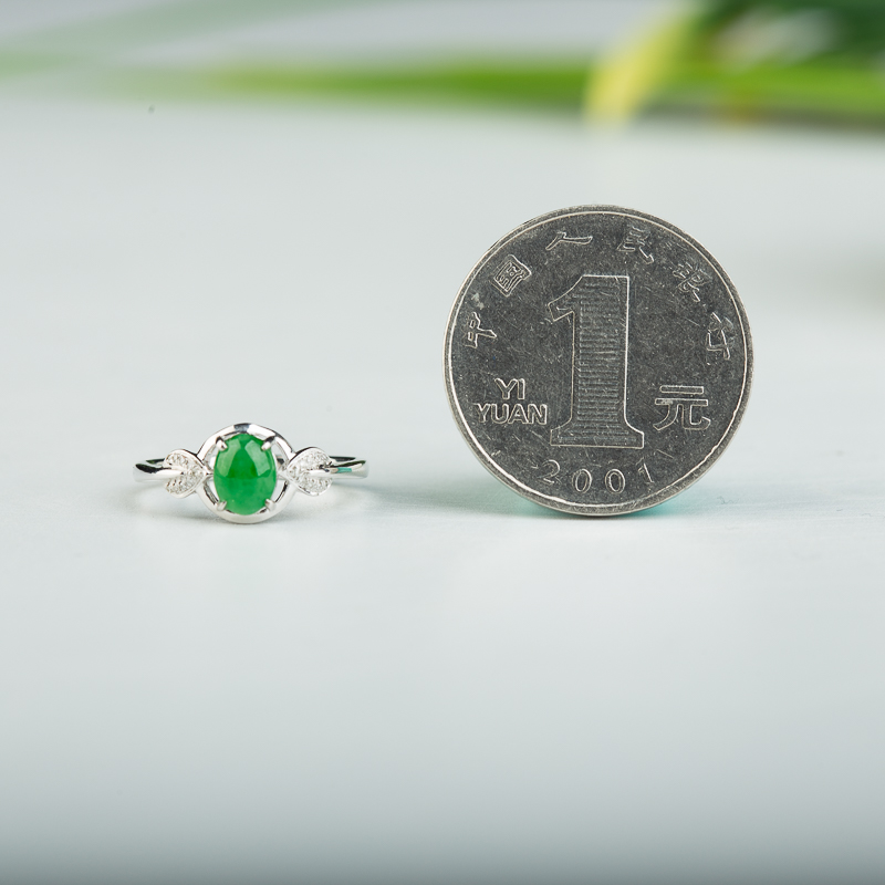 糯冰种翡翠戒指-红掌柜