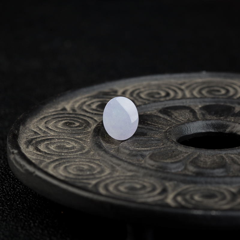 缅甸天然糯种紫罗兰翡翠戒面-红掌柜