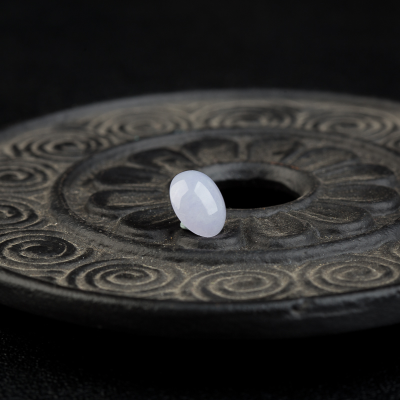 天然糯种紫罗兰翡翠戒面-红掌柜