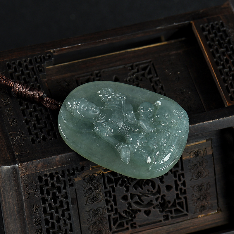 翡翠普贤菩萨挂坠-红掌柜